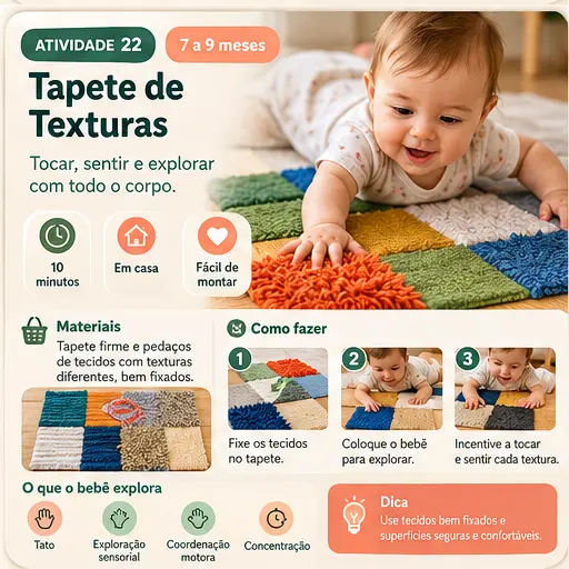 Atividade 22 — Tapete de Texturas (7–9 meses)